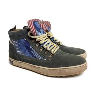 INKKAS Women's Bald Eagle Grey Blue Suede Hi Top Camping Hiking Boot Sz‎ 7